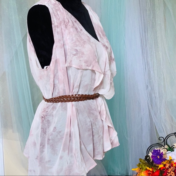 Love Stitch Mauve and White Marble Belted Tank - Picture 2 of 8